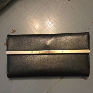 Guess Black Wallet with Silver Accent